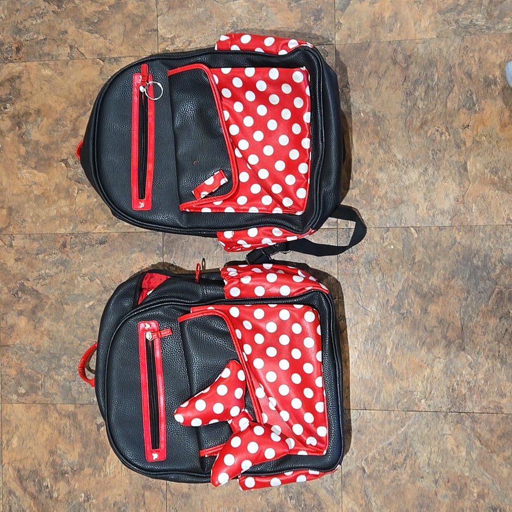 Two leather Disney,  Minnie Mouse, bookbags